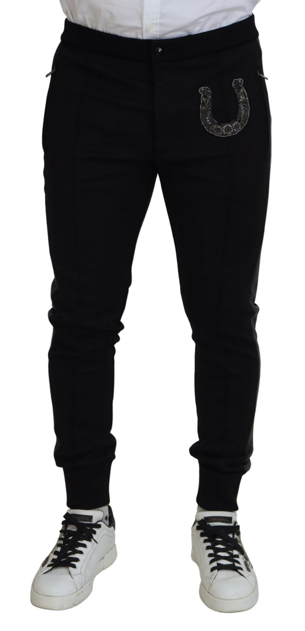 Dolce & Gabbana 46% Virgin Wool joggers in black