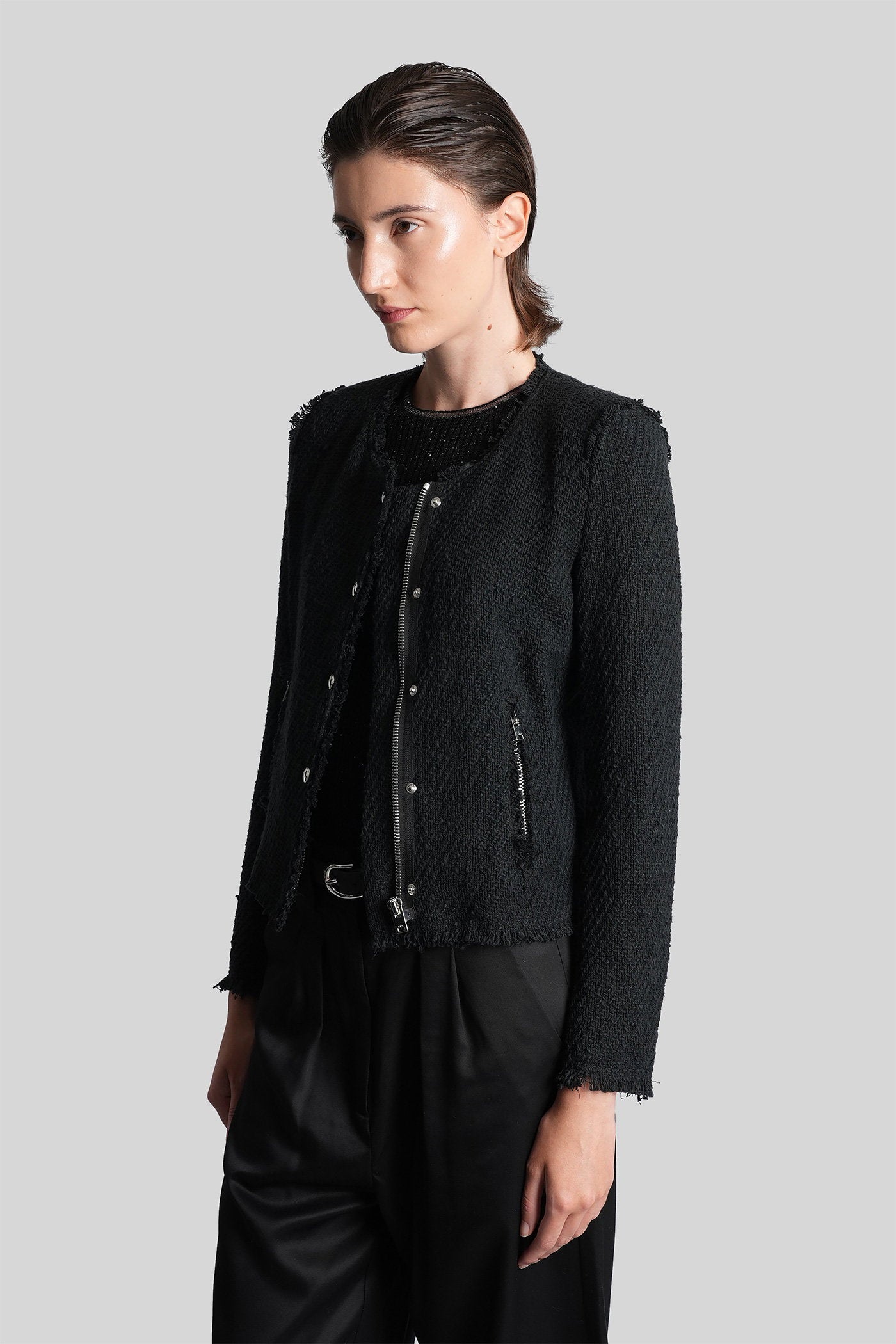 Agnette Casual jacket in black cotton Abbigliamento