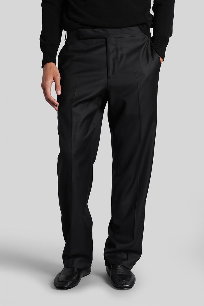 Pants in black wool Abbigliamento