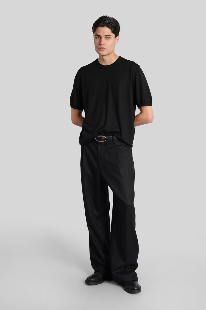 T-Shirt in black wool Abbigliamento