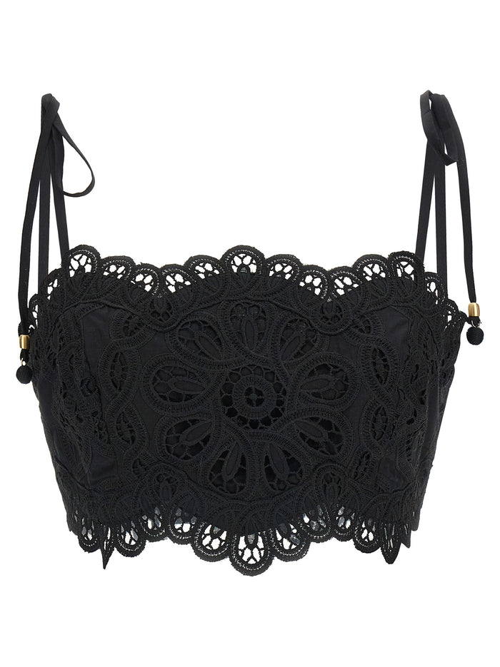 Rhiannon top Black Cotton Tops