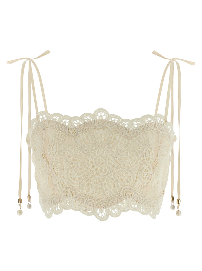 Rhiannon top Beige Cotton Tops