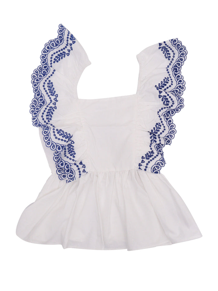 Rosamond Blouse White Cotton Organic