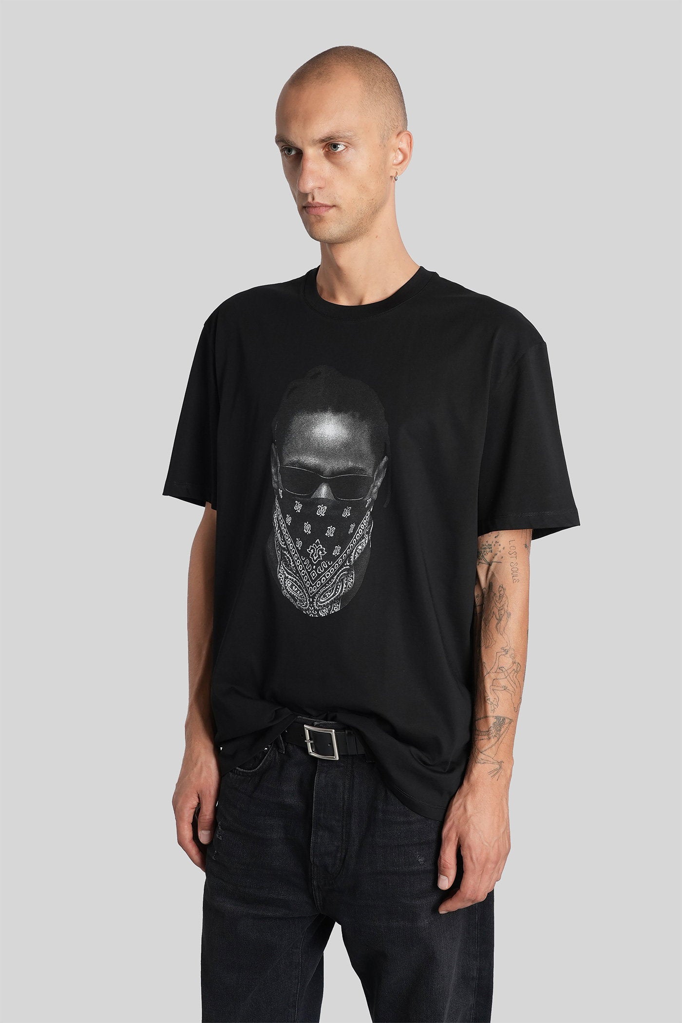 T-Shirt in black cotton Abbigliamento
