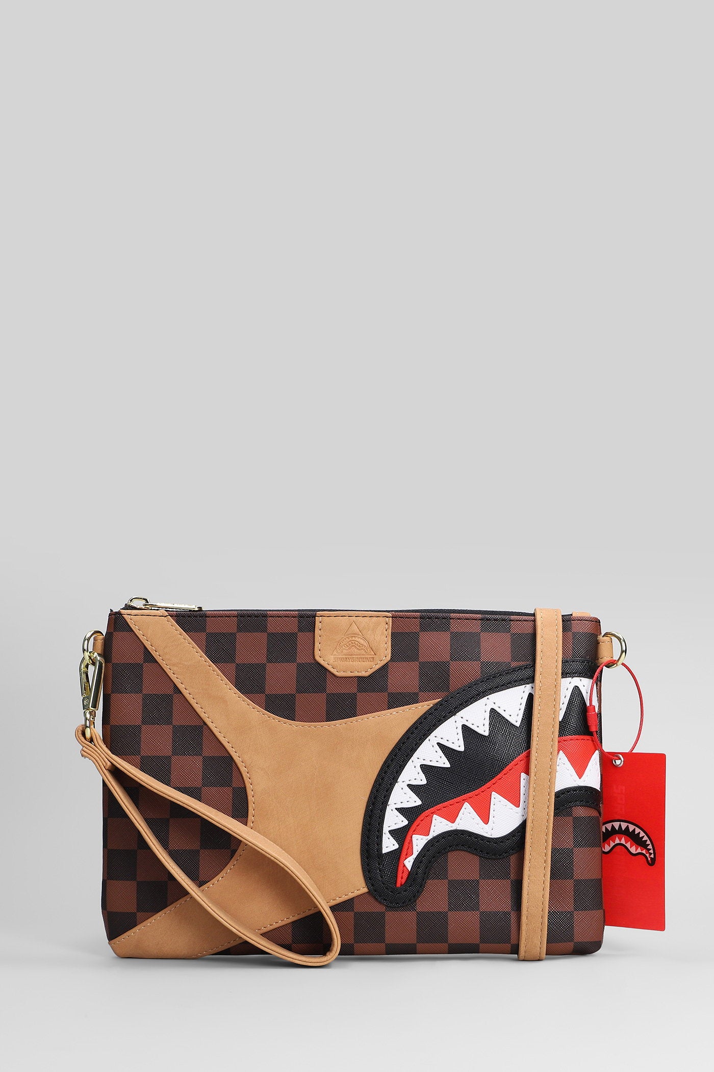 Clutch in brown PVC Borse