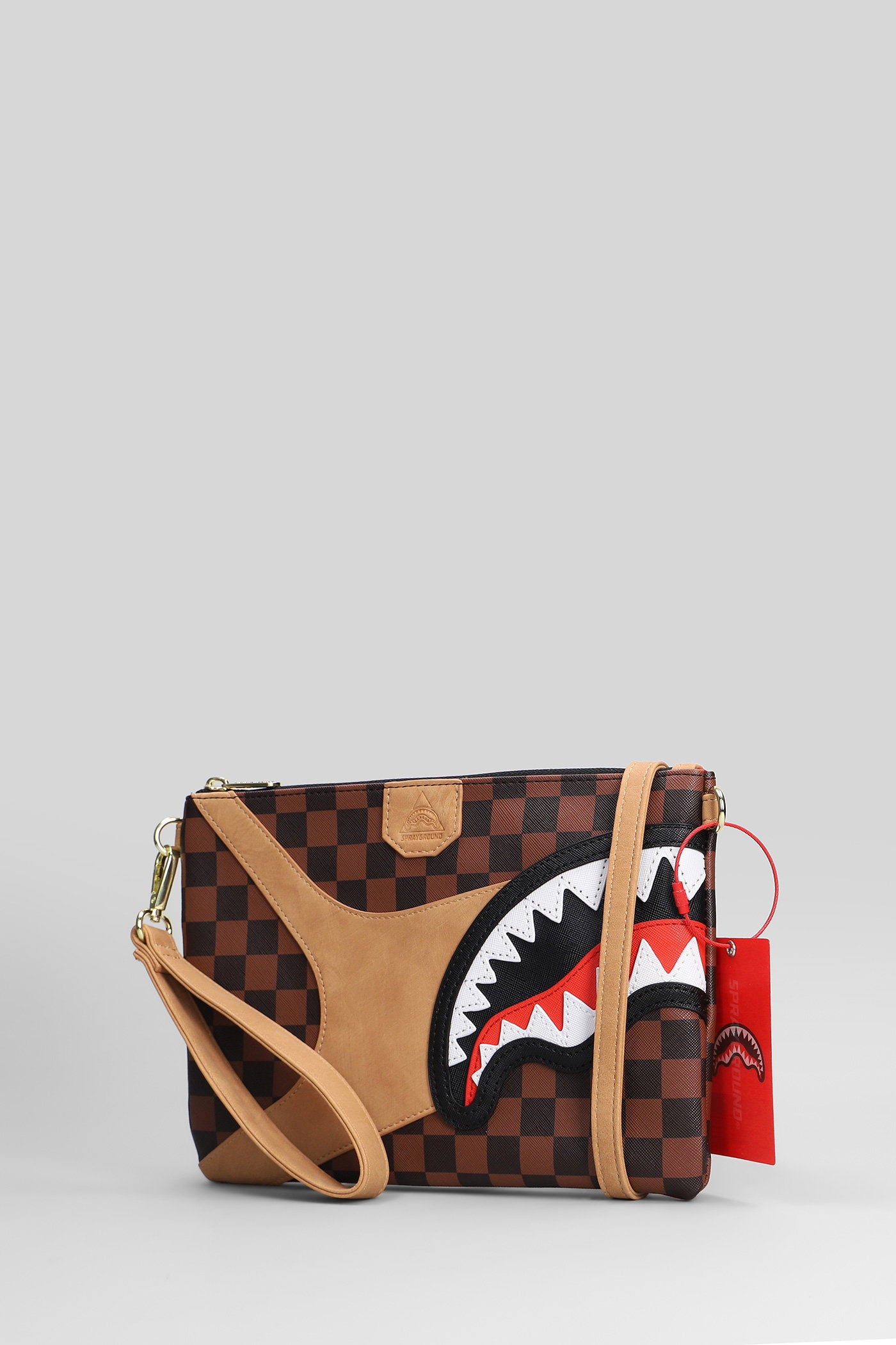 Clutch in brown PVC Borse