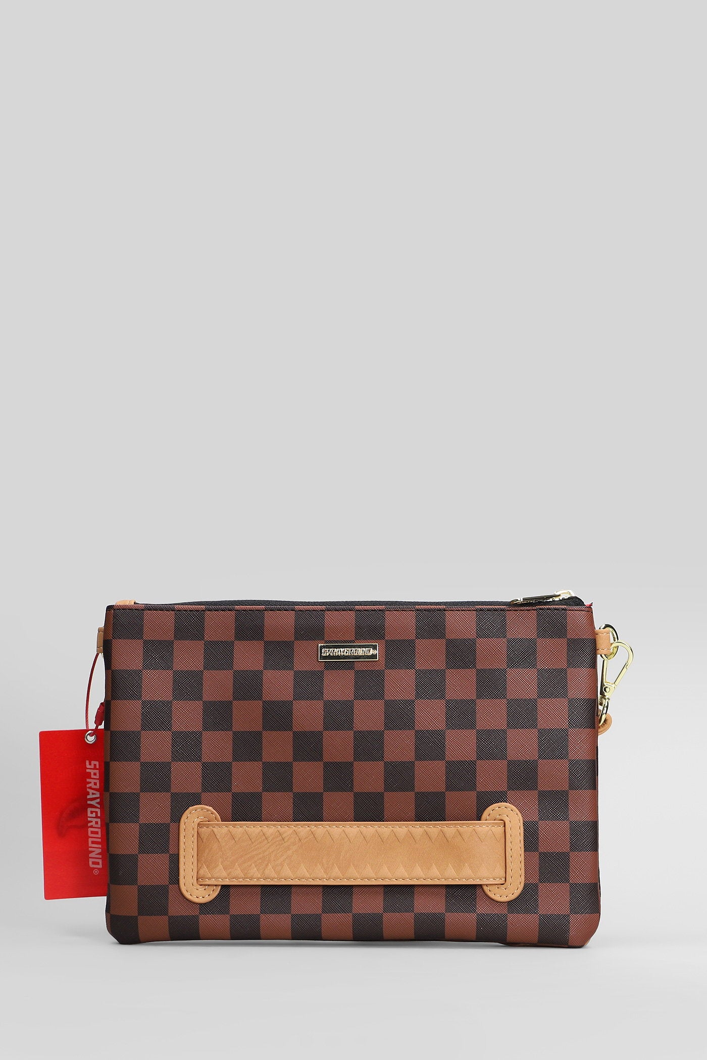 Clutch in brown PVC Borse