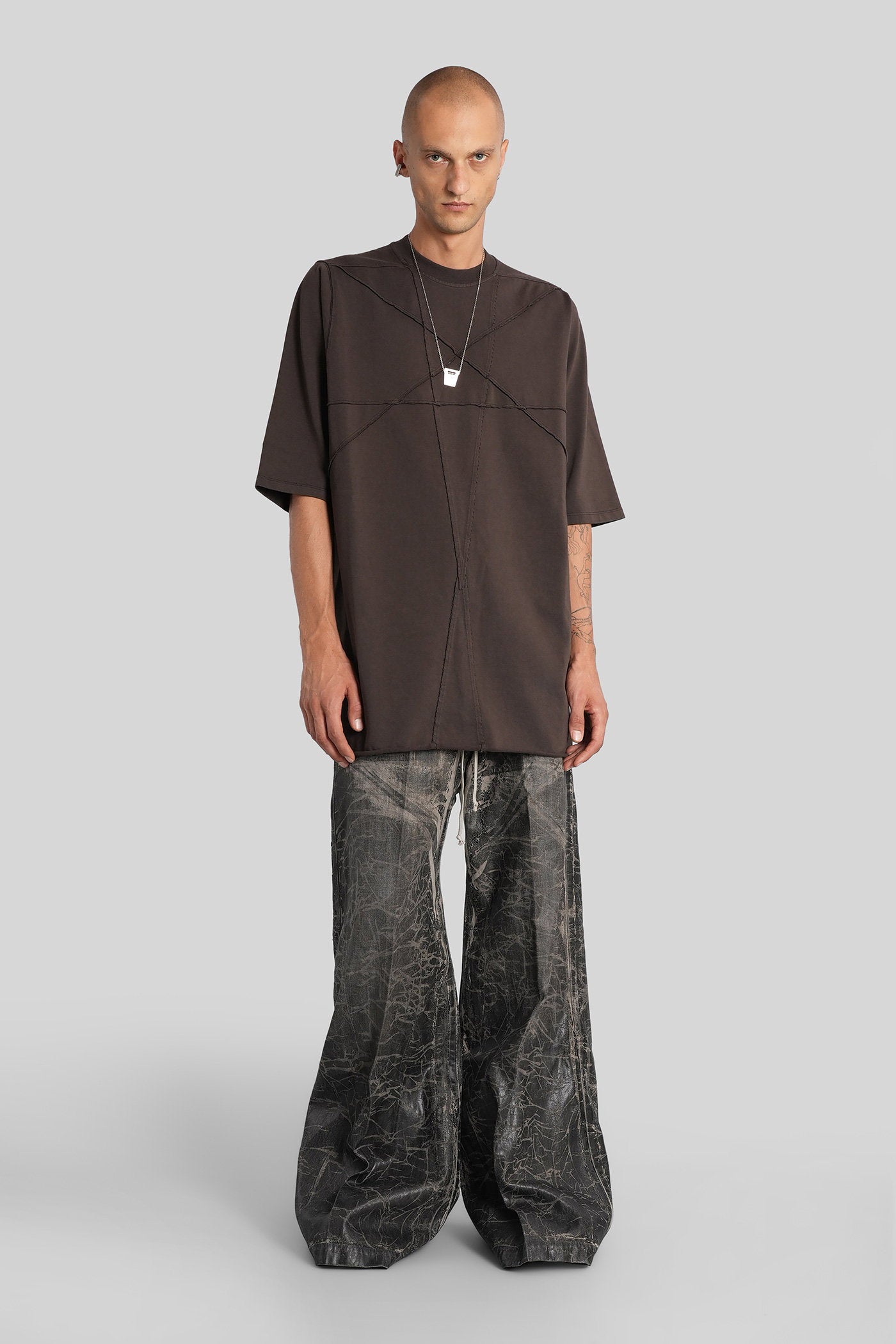Jumbo ss t T-Shirt in brown cotton Abbigliamento