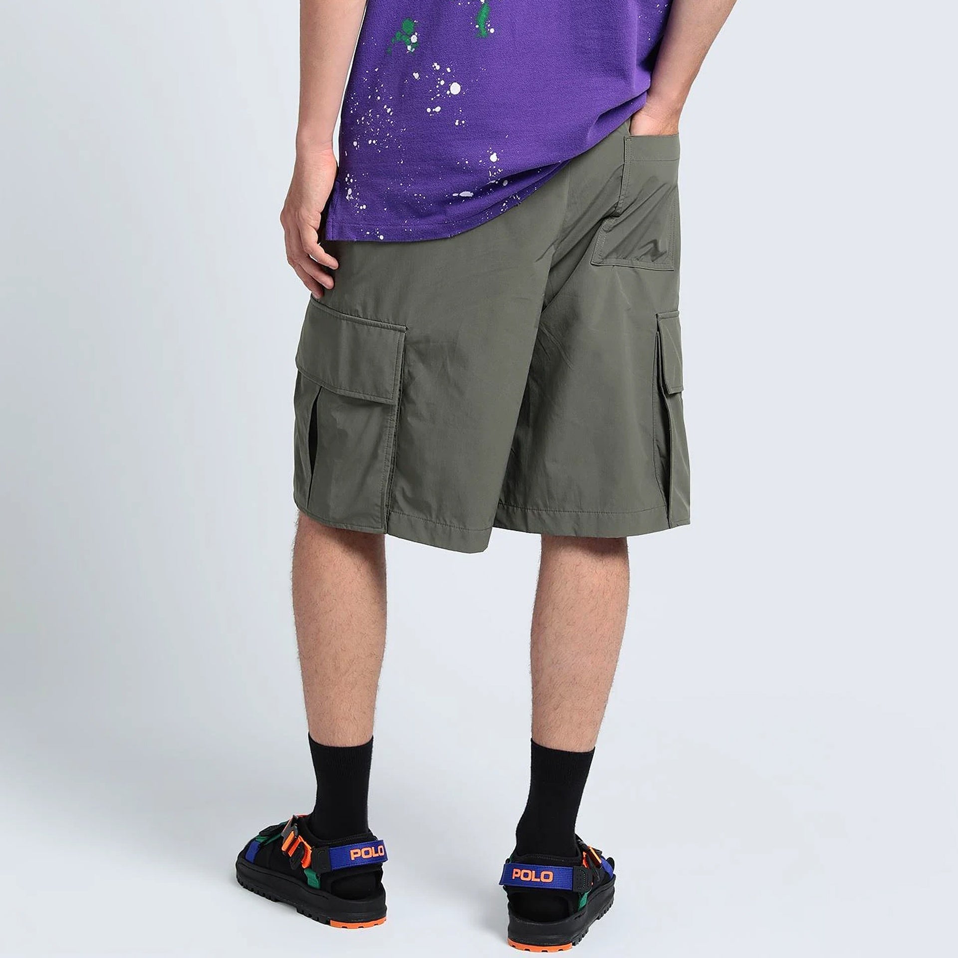 Off-White Bermuda Shorts Green Polyamide Polyester