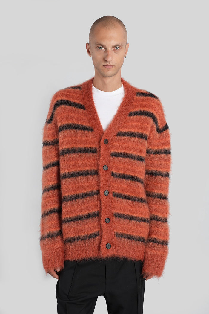 Cardigan in orange wool Abbigliamento