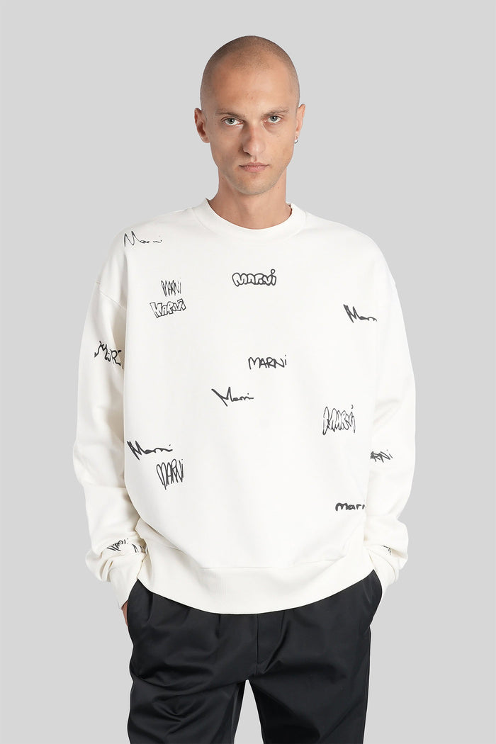 Sweatshirt in white cotton Abbigliamento