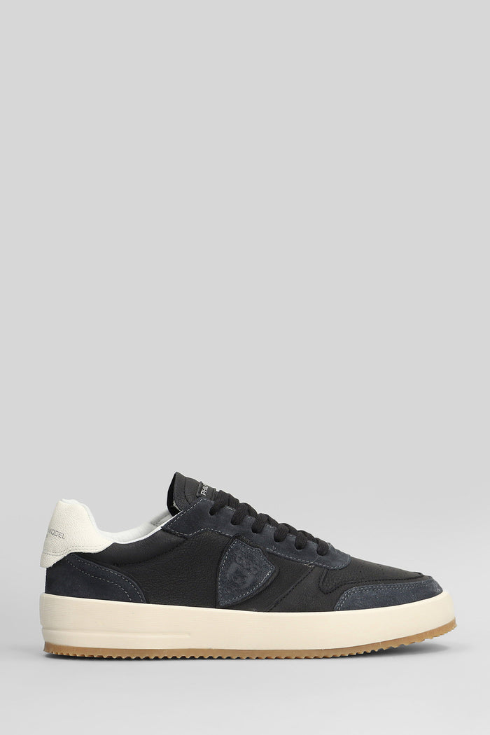 Nice Low Sneakers in black suede and leather Scarpe