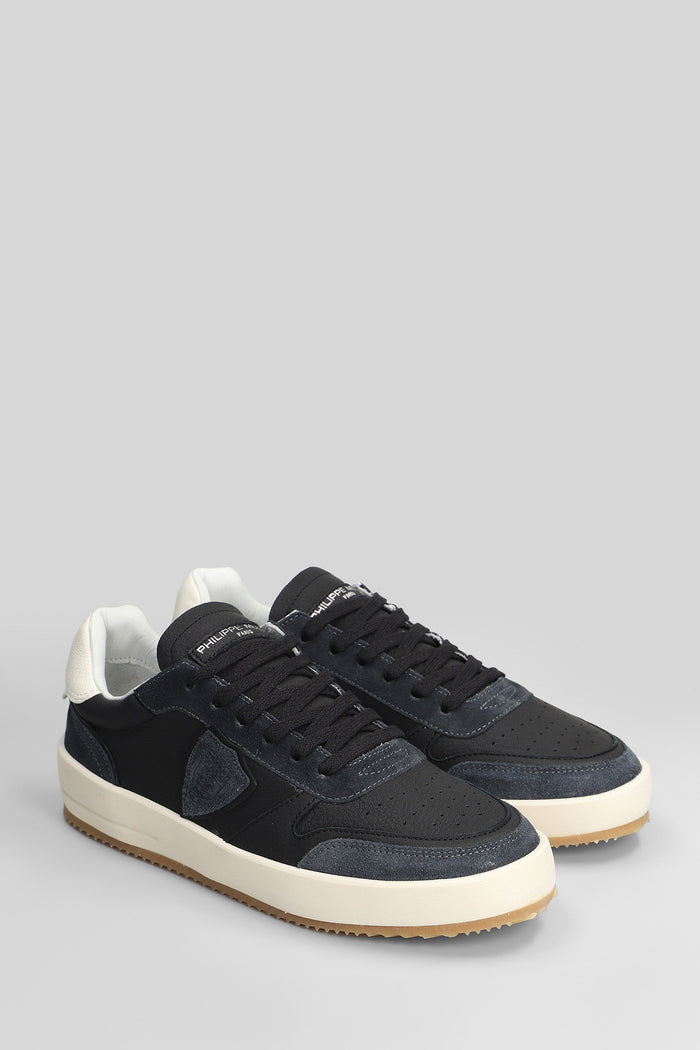 Nice Low Sneakers in black suede and leather Scarpe
