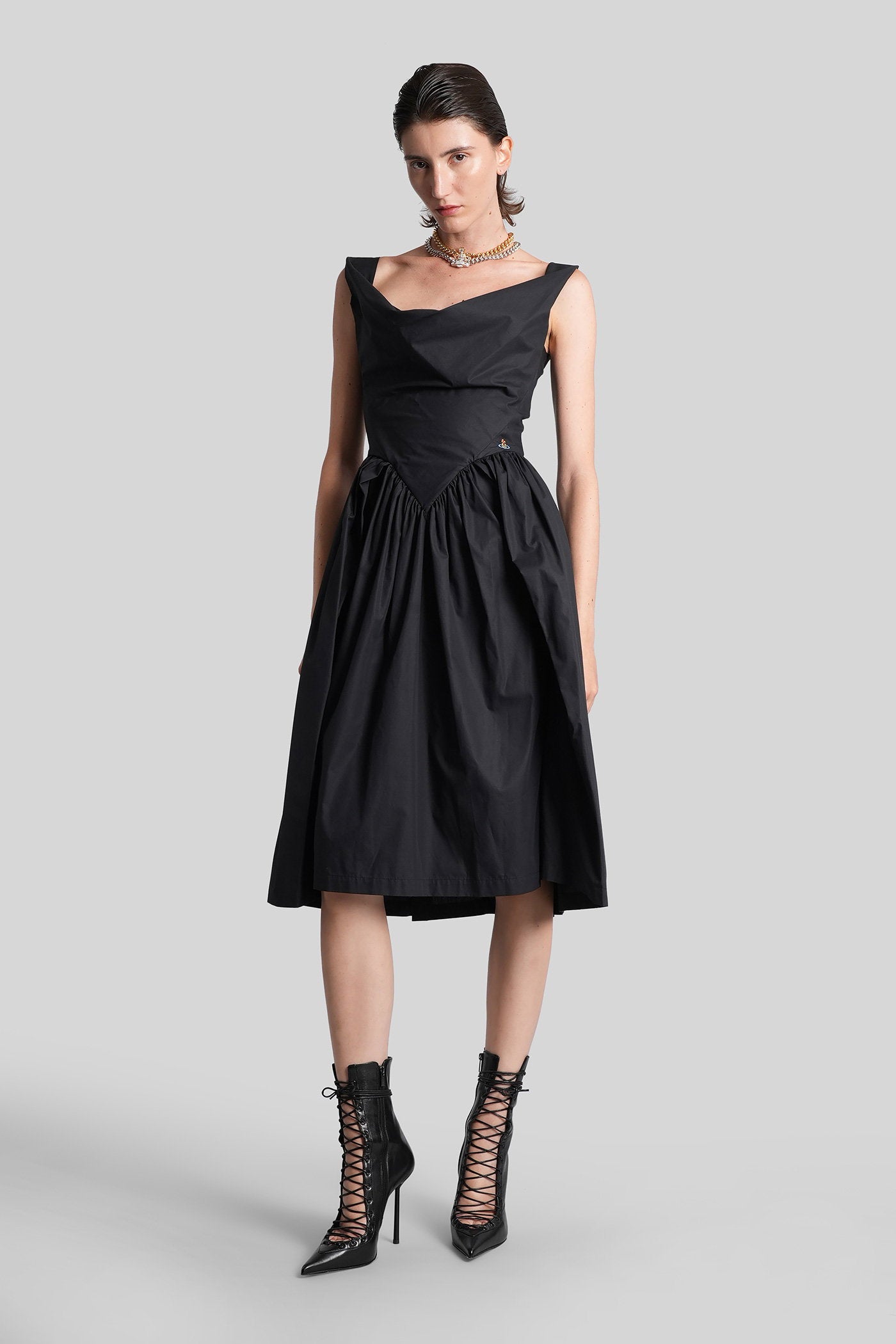 Sunday Long dress in black cotton Abbigliamento