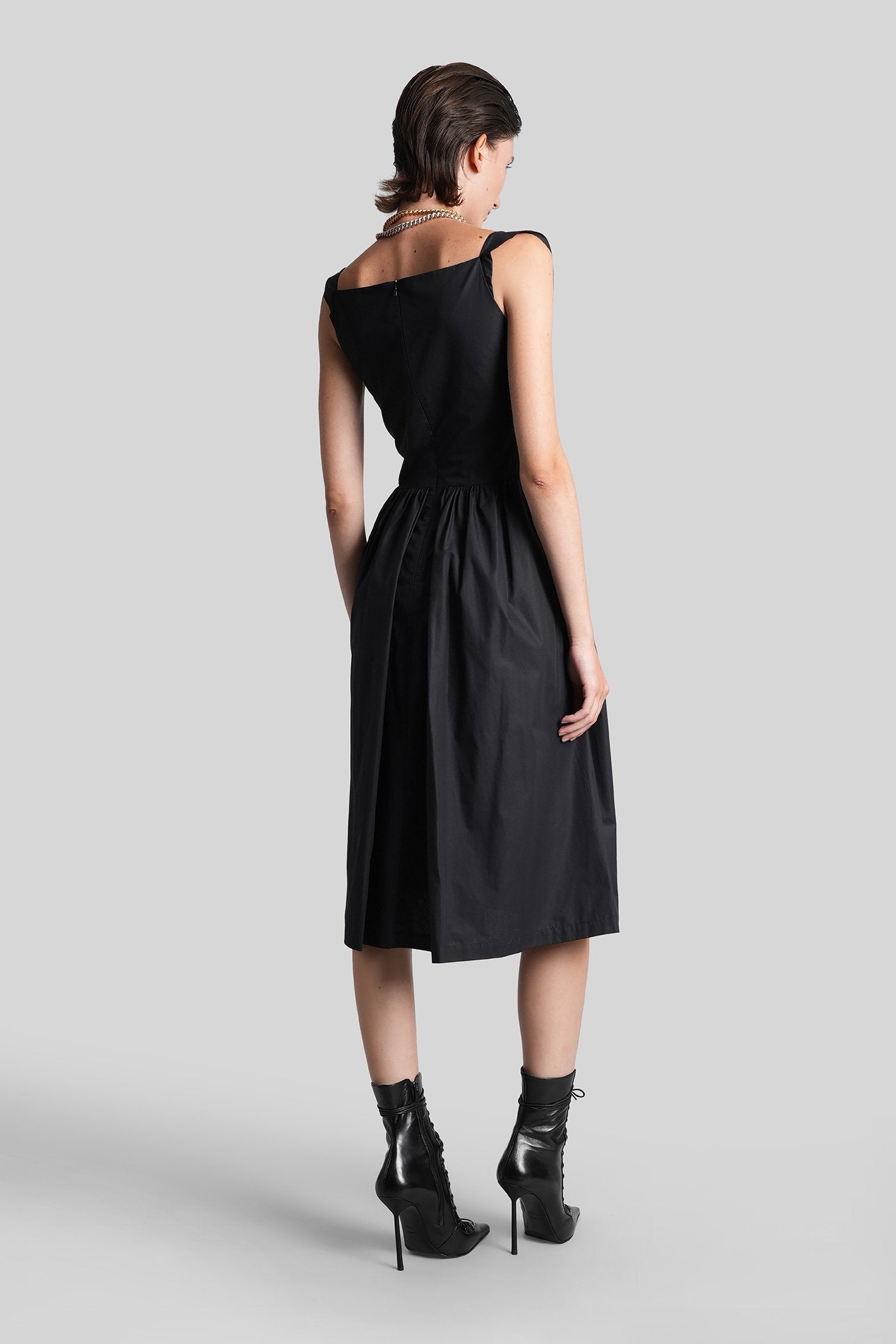 Sunday Long dress in black cotton Abbigliamento