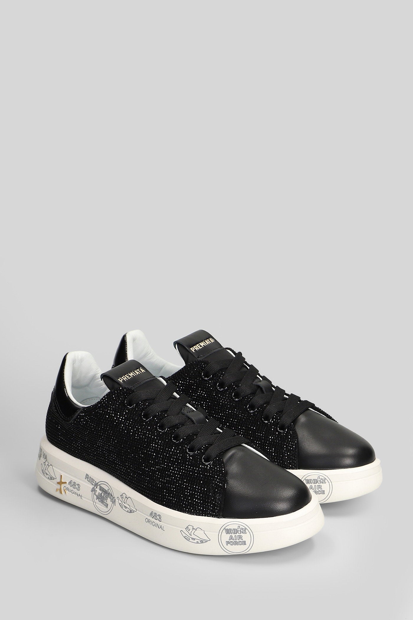 Belle Sneakers in black leather Scarpe