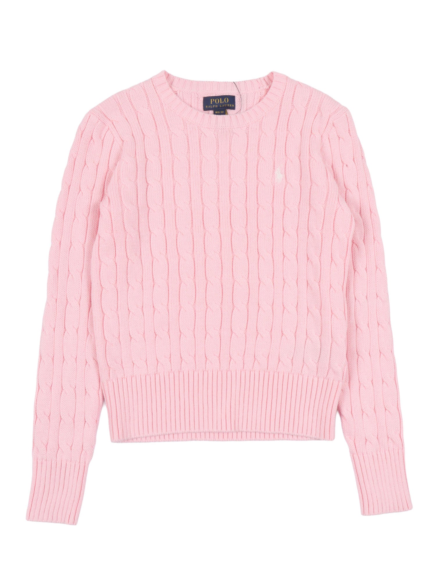 CABLE CN-SWEATER-PULLOVER Pink Cotton Crewneck