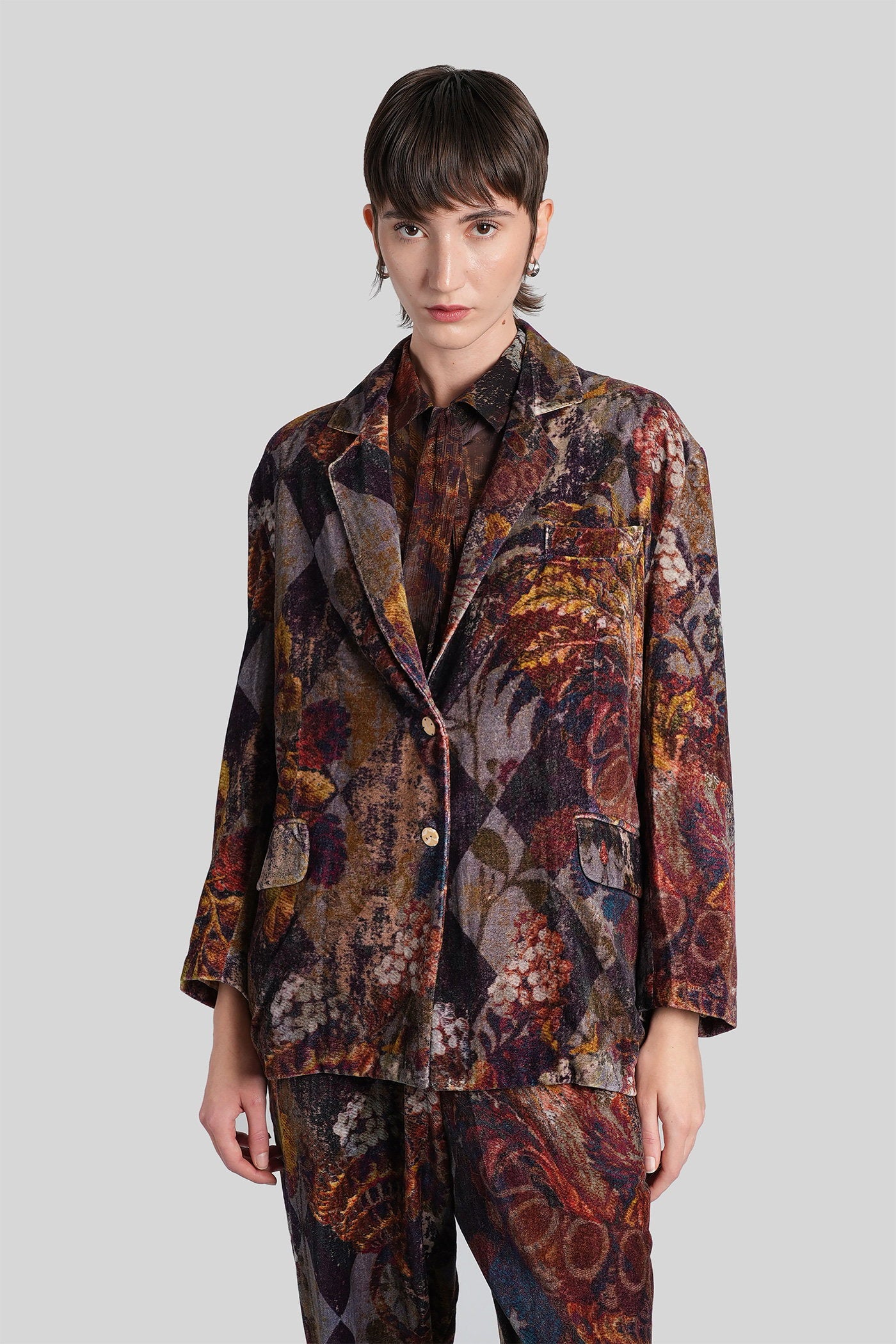 Blazer in brown cotton Abbigliamento