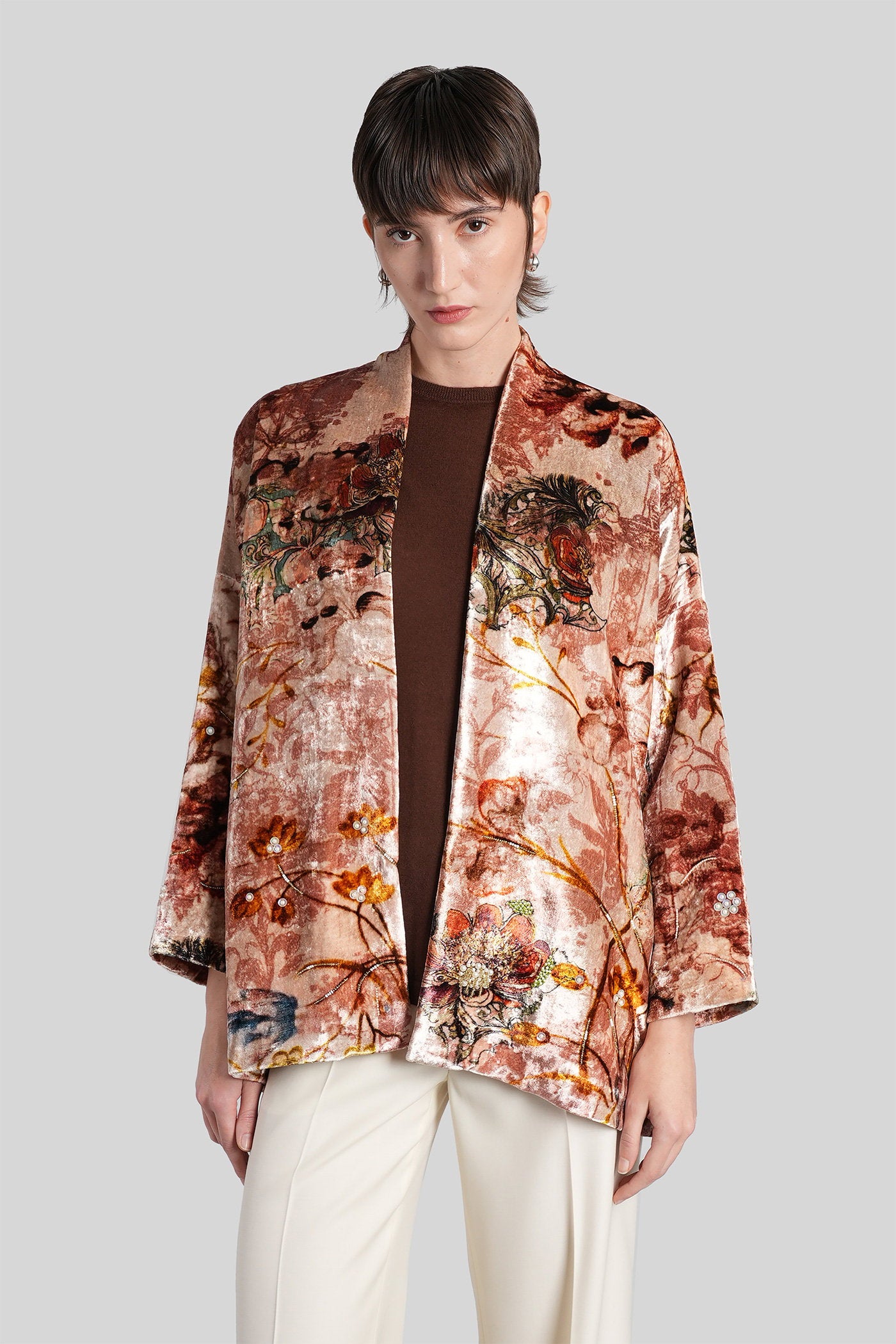 Casual jacket in rose-pink velvet Abbigliamento