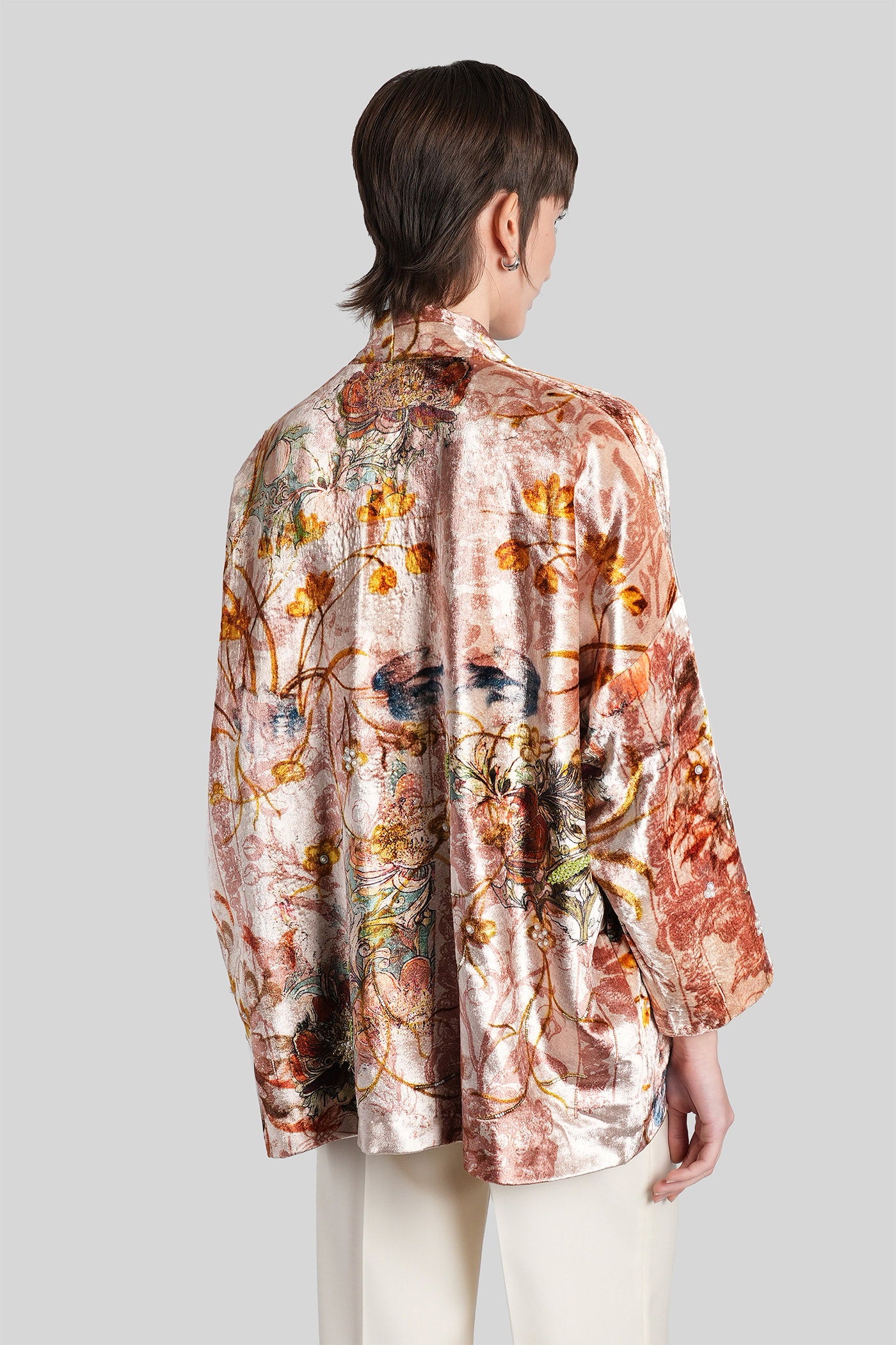 Casual jacket in rose-pink velvet Abbigliamento