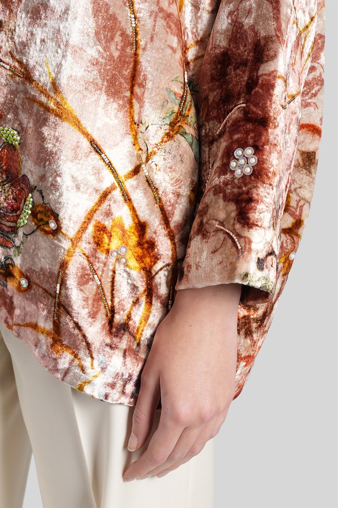 Casual jacket in rose-pink velvet Abbigliamento