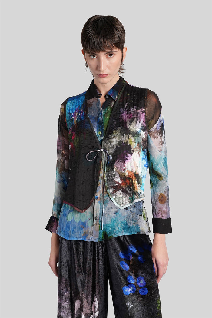 Vest in blue polyamide polyester Abbigliamento