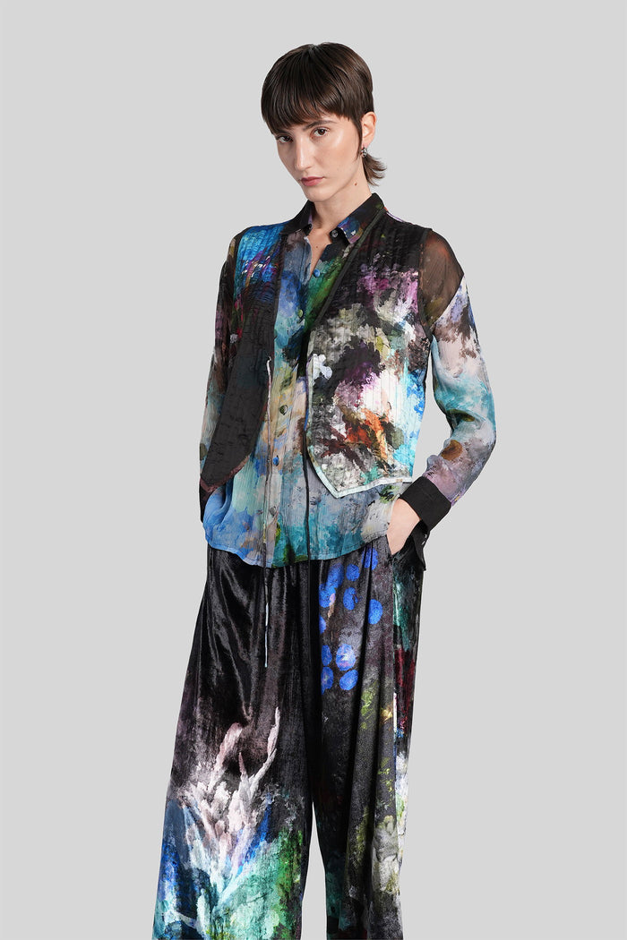 Vest in blue polyamide polyester Abbigliamento