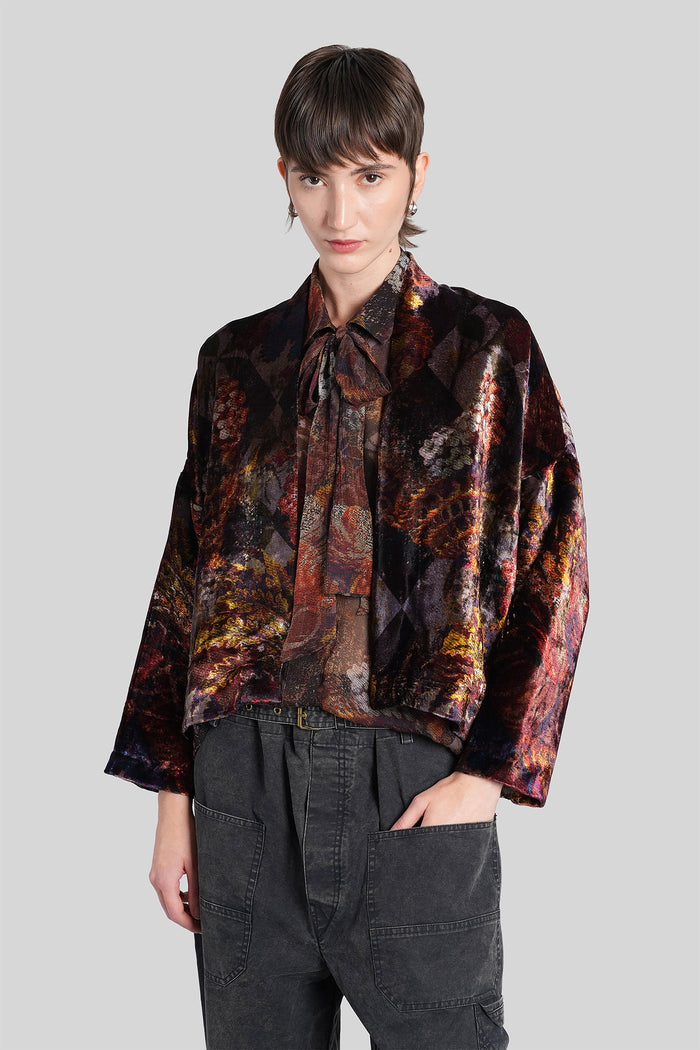 Casual jacket in multicolor velvet Abbigliamento