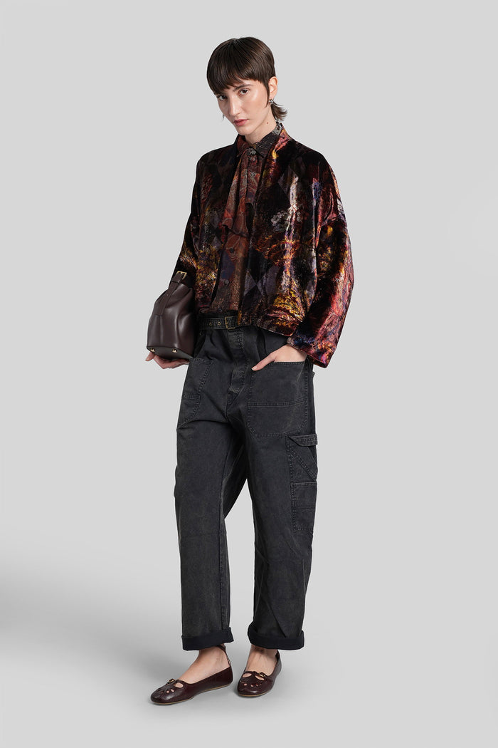 Casual jacket in multicolor velvet Abbigliamento