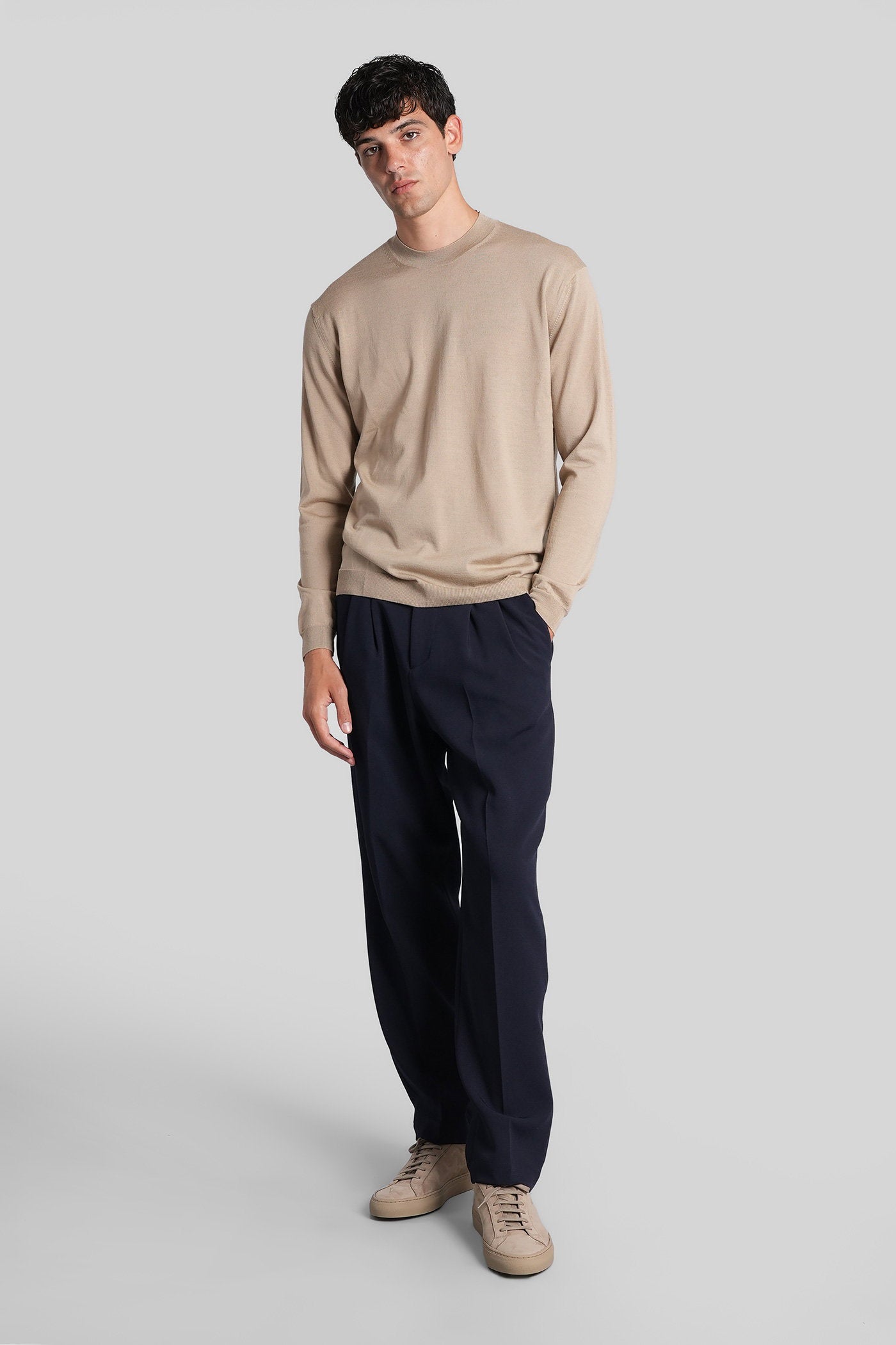 K109 Knitwear in Camel wool Abbigliamento