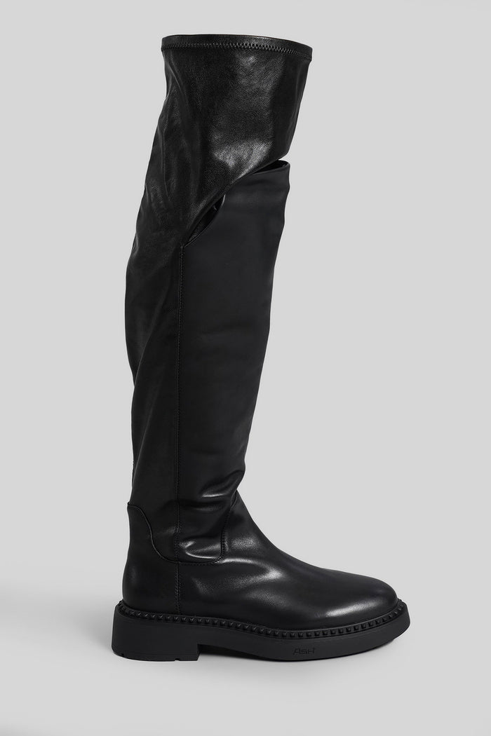 Maxim High heels boots in black leather Scarpe