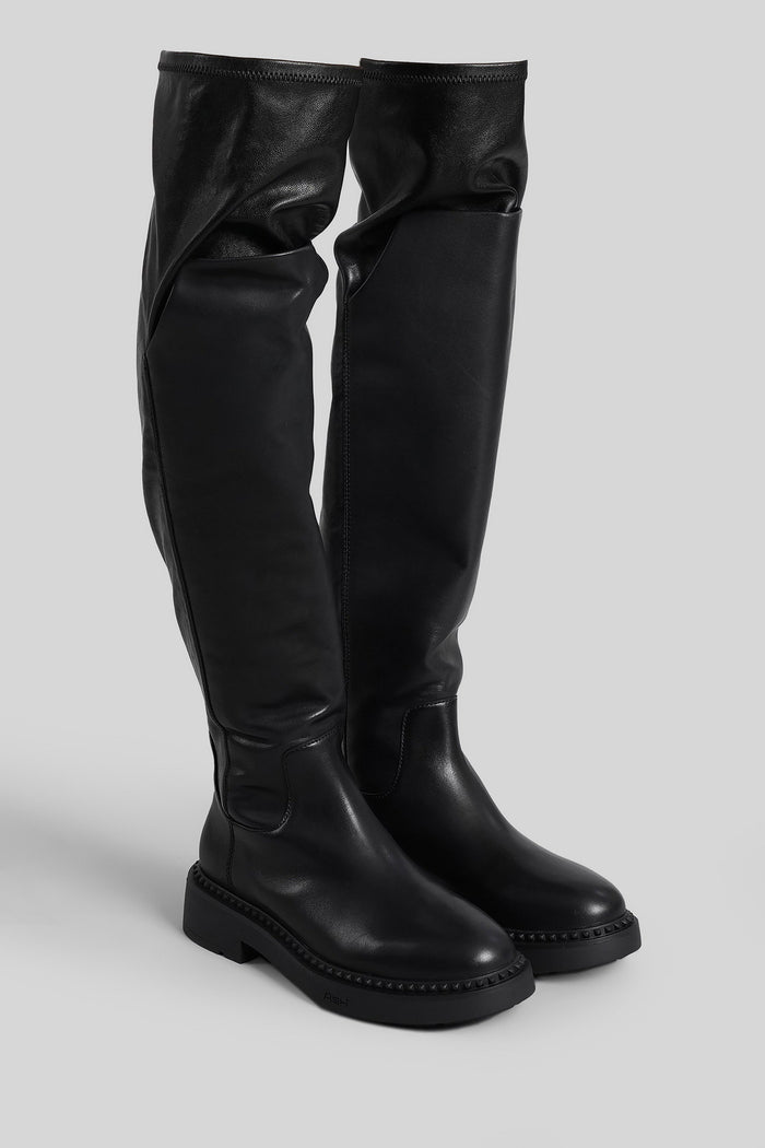 Maxim High heels boots in black leather Scarpe