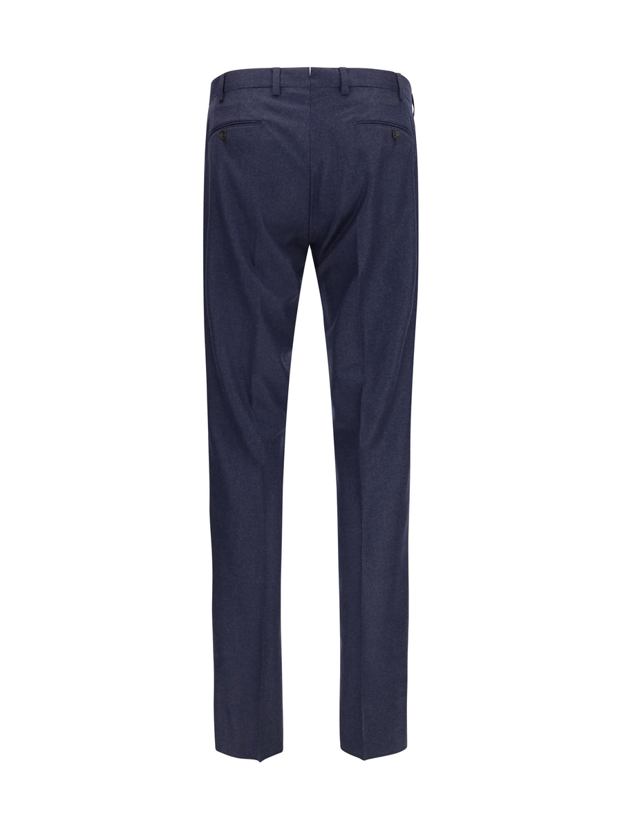 Tailored Pants Virgin Wool Blue Fleece (ovis Aries) Trousers