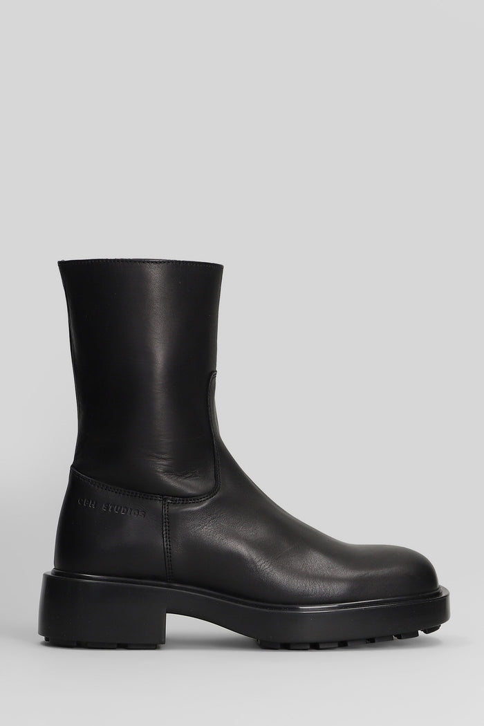 Cph 443 low heels Ankle boots in black leather Scarpe