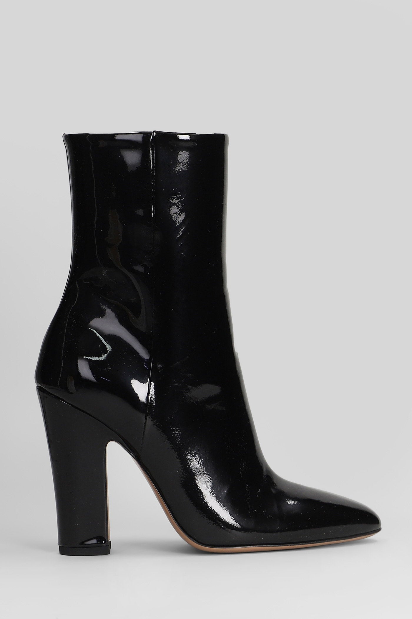 Lavinia 100 High Heels Ankle Boots In Black Patent Leather Scarpe
