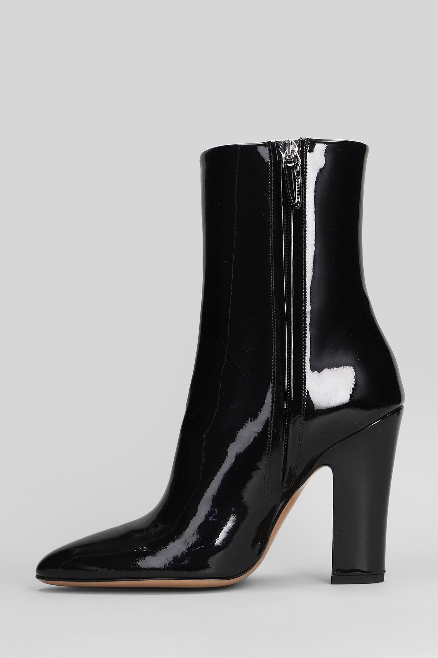 Lavinia 100 High Heels Ankle Boots In Black Patent Leather Scarpe