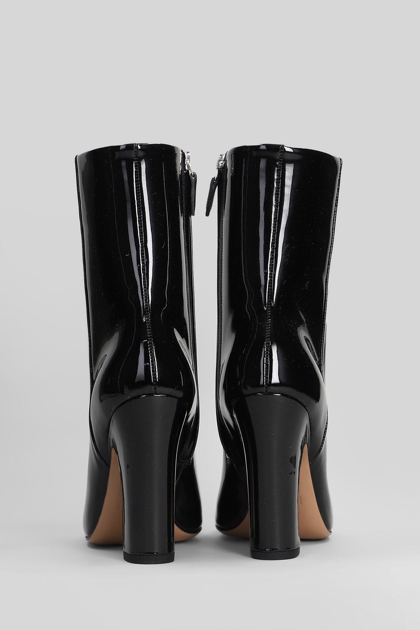 Lavinia 100 High Heels Ankle Boots In Black Patent Leather Scarpe