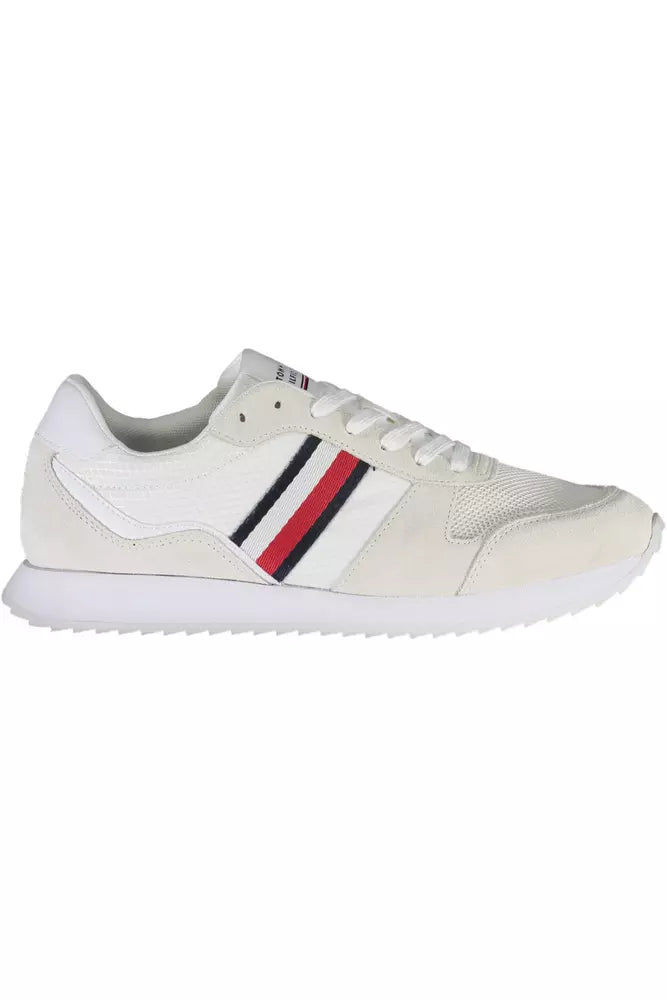 White Polyester Sneaker Clothing
