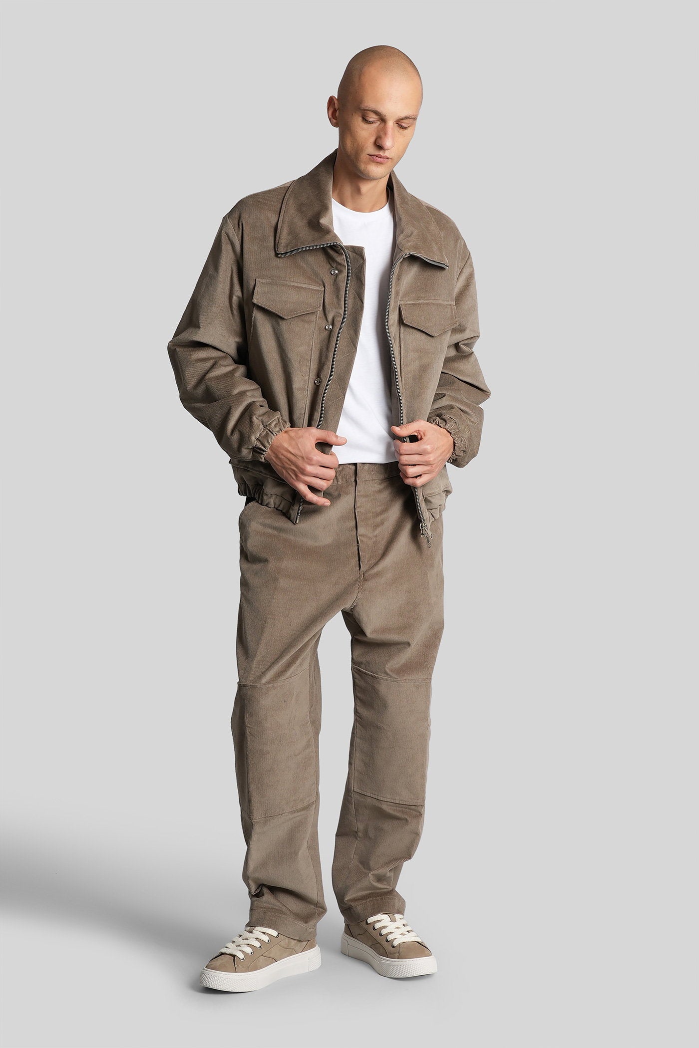 Casual jacket in taupe velvet Abbigliamento