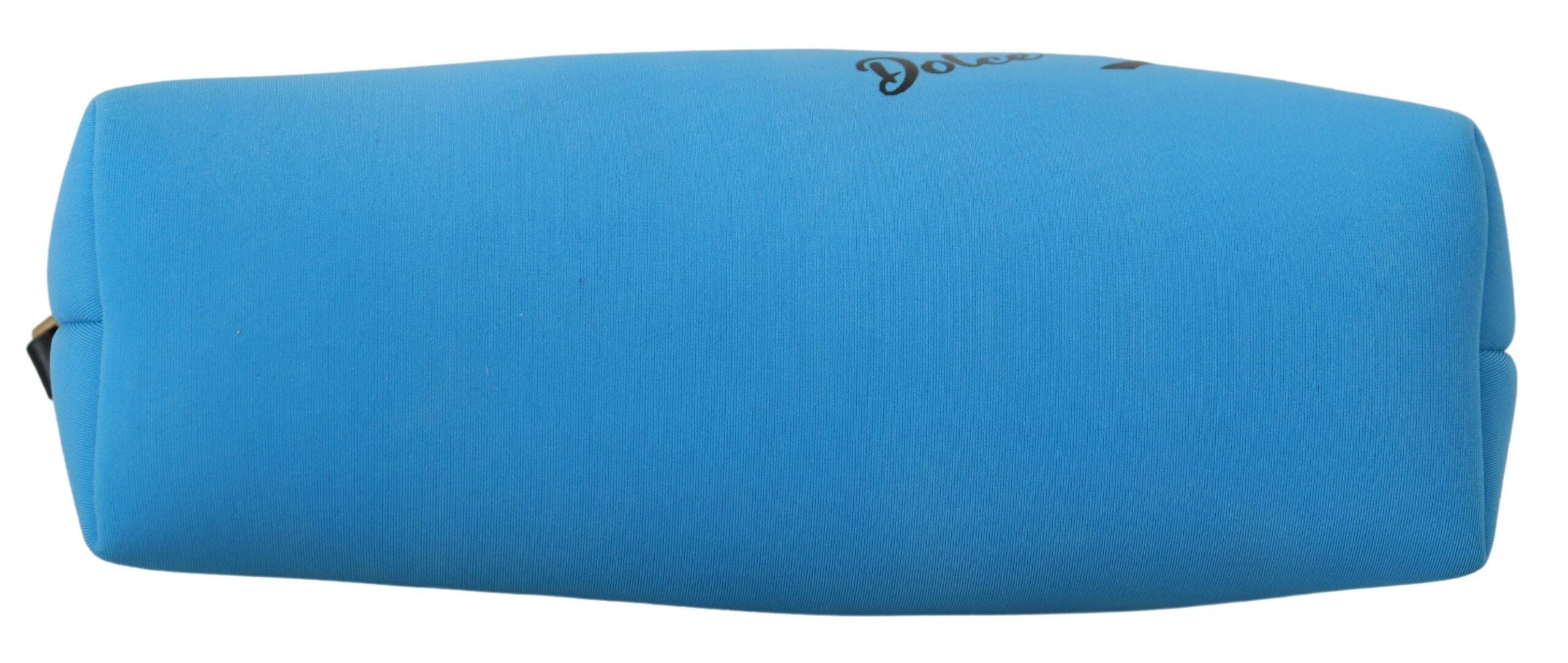 Blue Logo Print Hand Pouch Leopard Toiletry Bag Polyamide