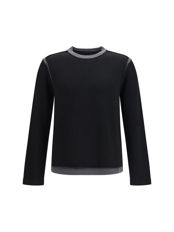 MM6 Maison Margiela 100% Merino Wool Ovis Aries sweater in black