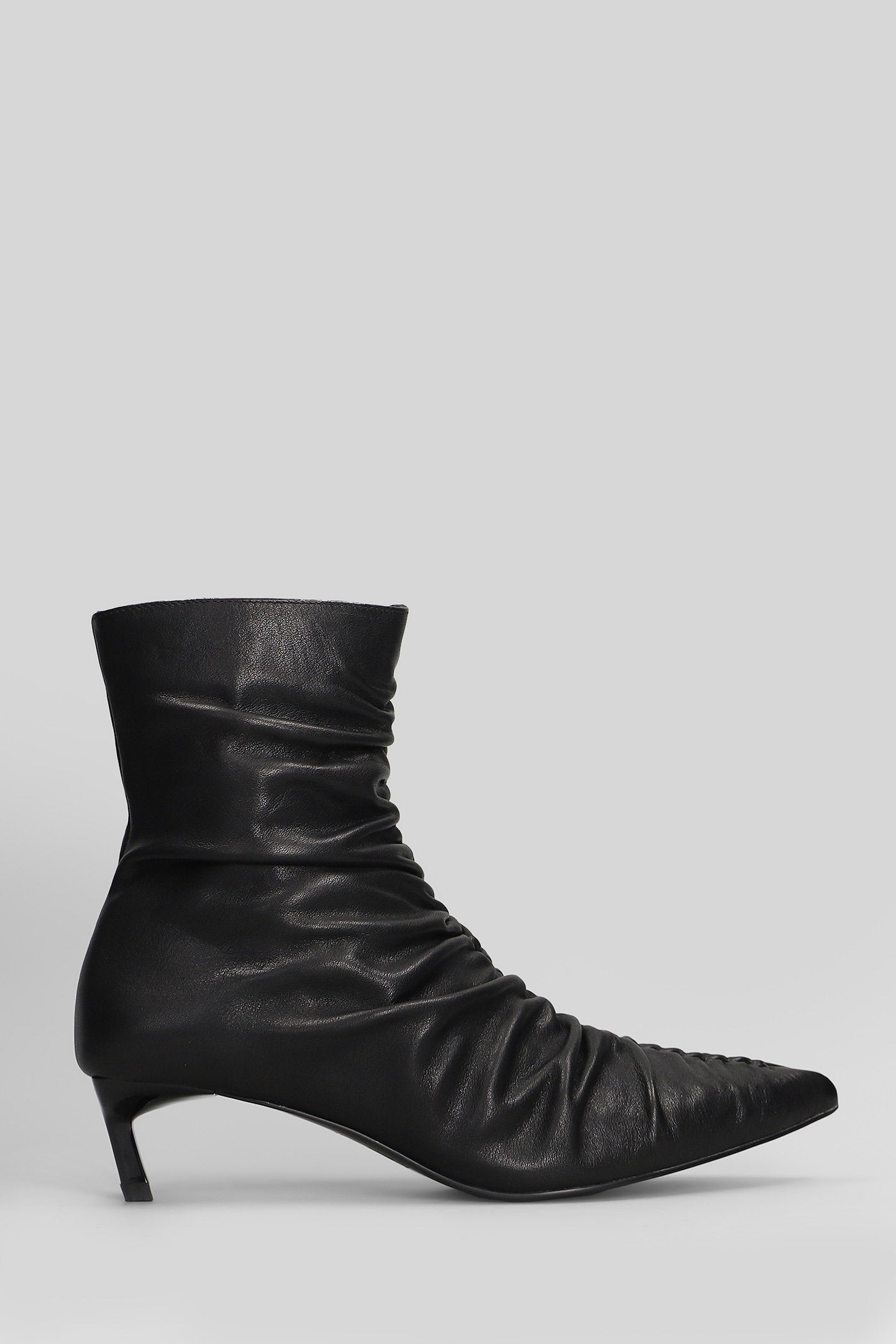 High Heels Ankle Boots In Black Leather Scarpe