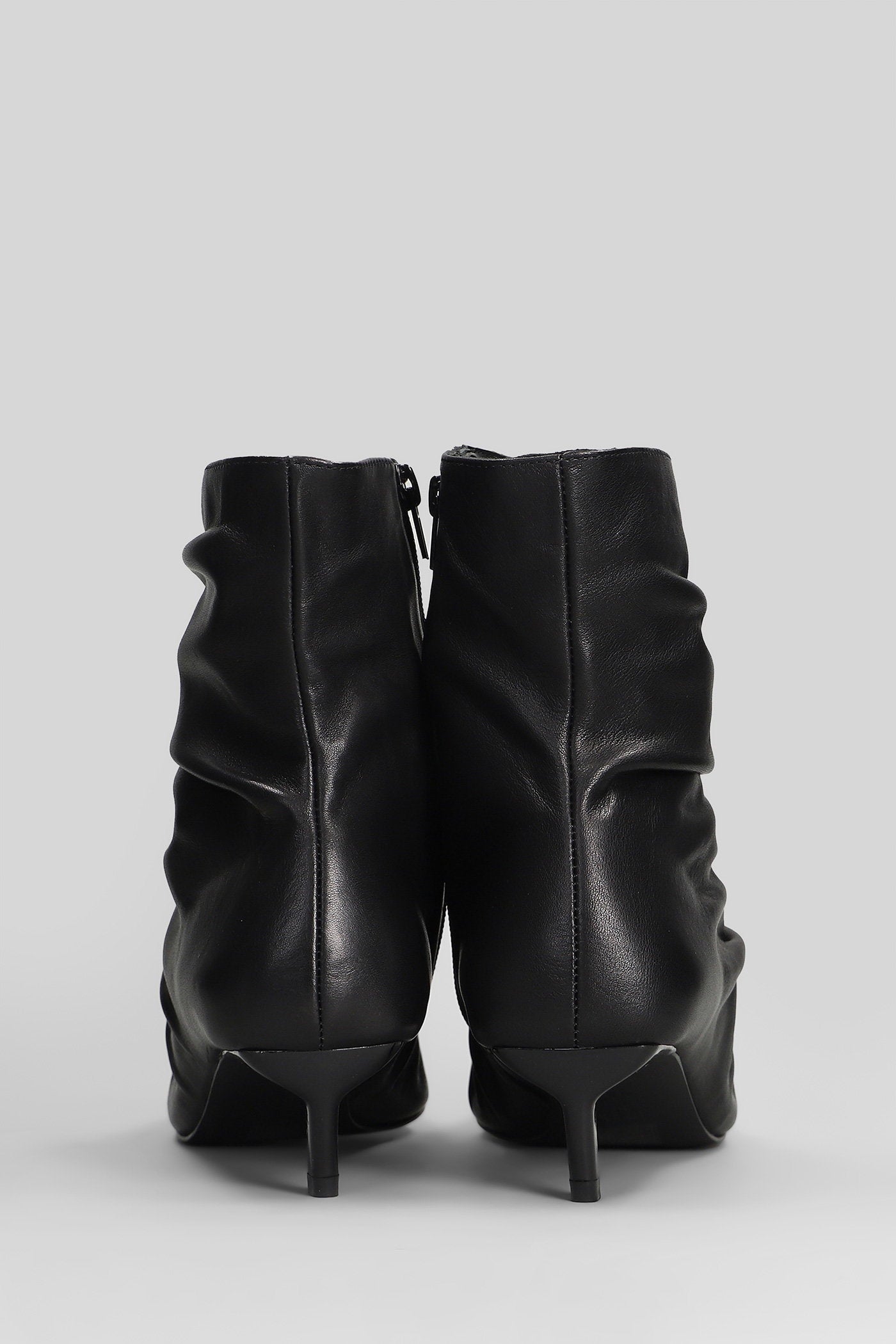 High Heels Ankle Boots In Black Leather Scarpe