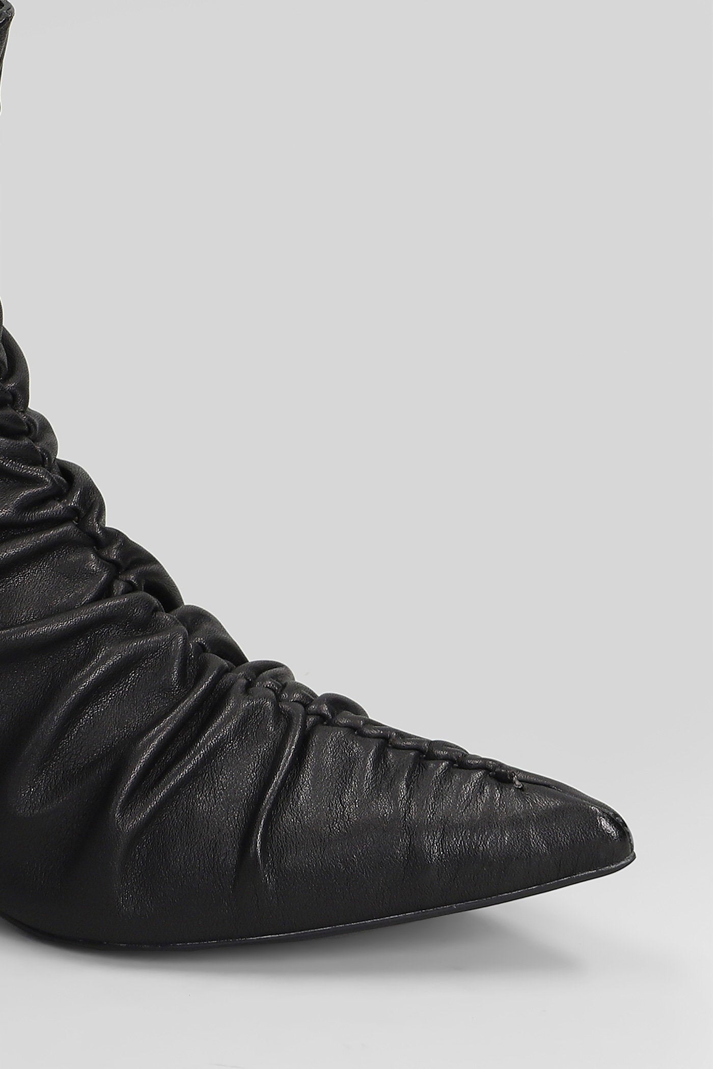 High Heels Ankle Boots In Black Leather Scarpe