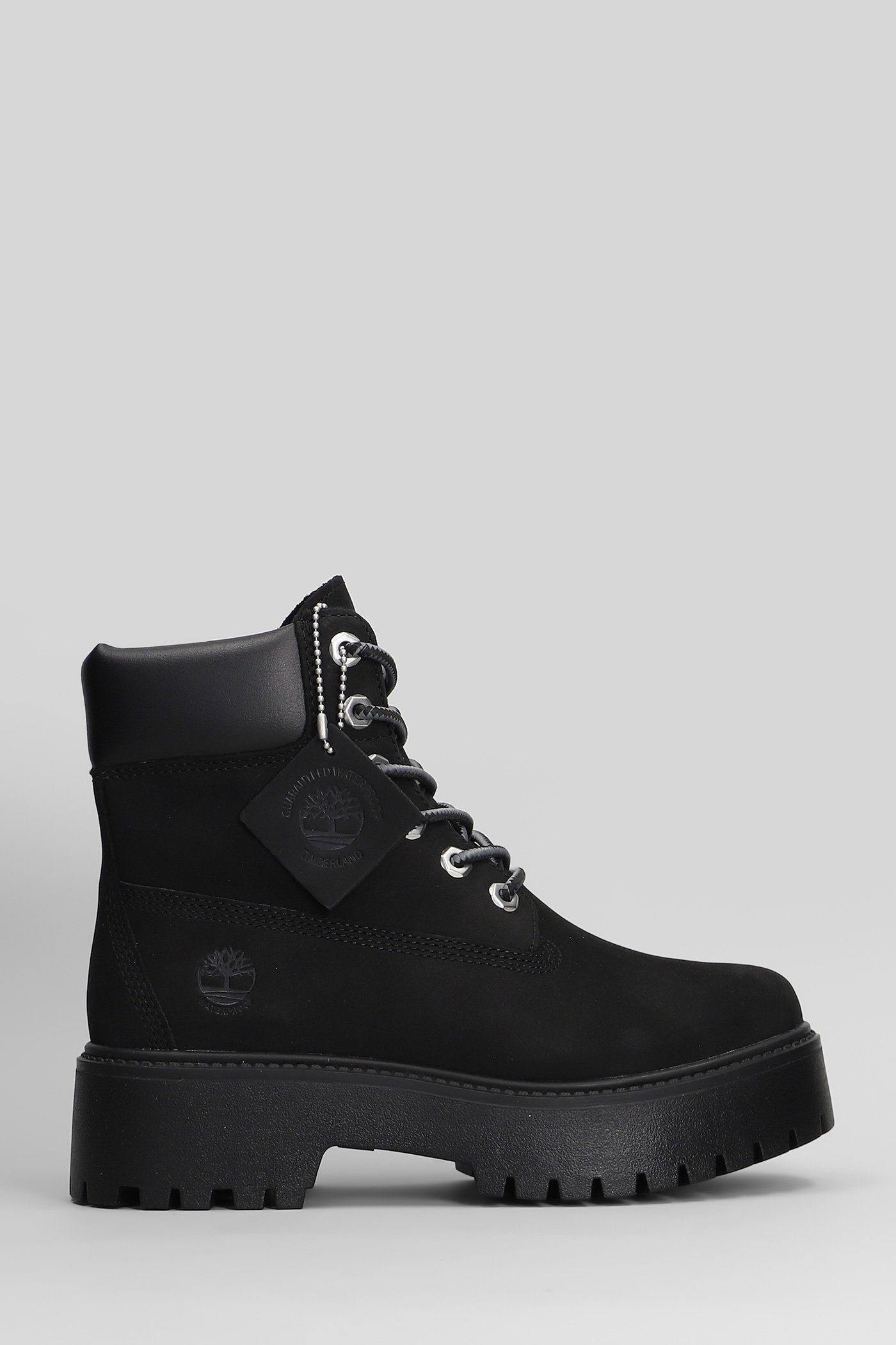 Stone Street In Lace Combat boots black nubuck Scarpe