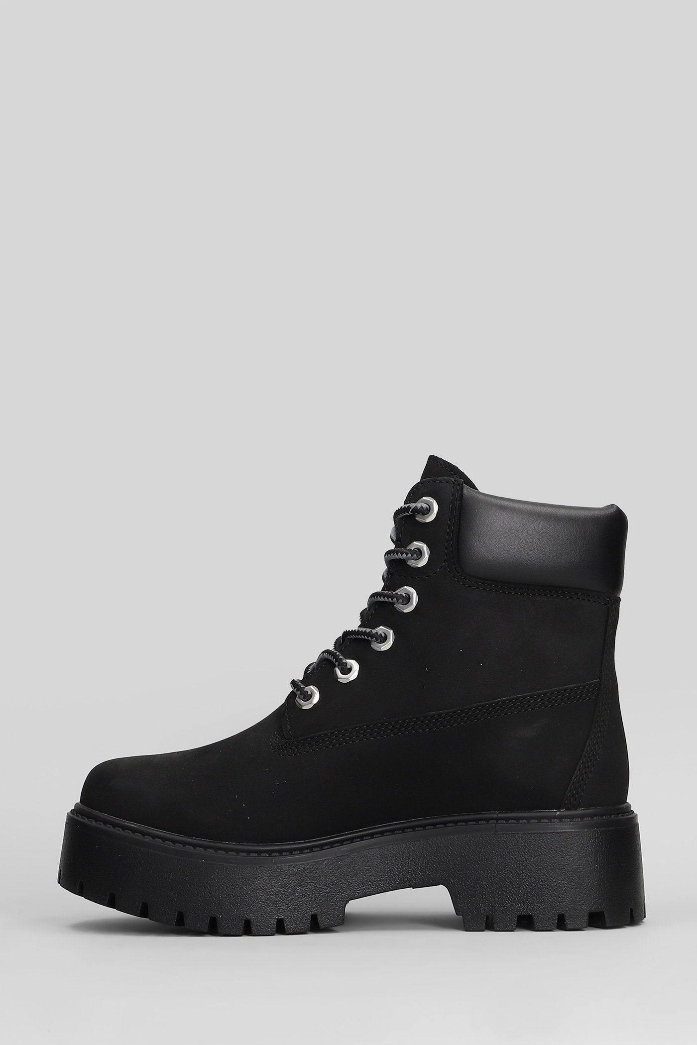 Stone Street In Lace Combat boots black nubuck Scarpe