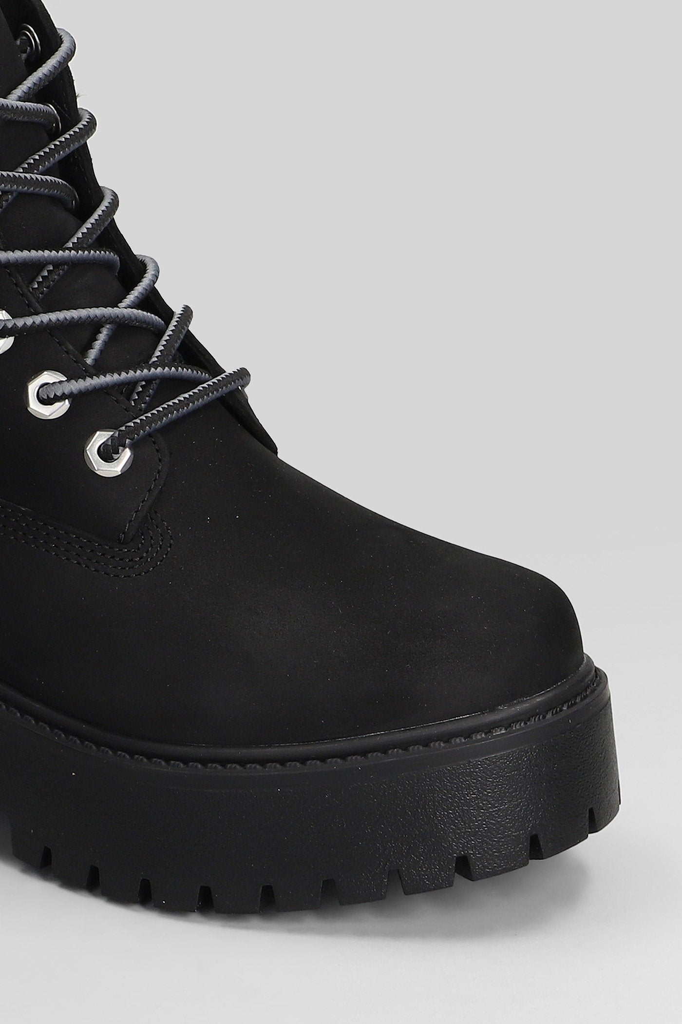 Stone Street In Lace Combat boots black nubuck Scarpe