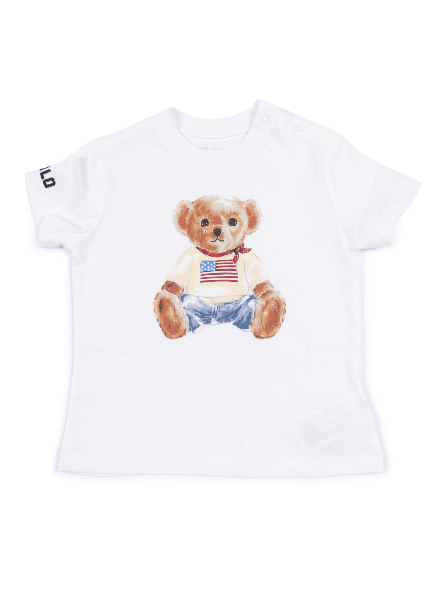 BEAR TEE-KNIT SHIRTS-T-SHIRT White Cotton Short Sleeves T-shirt