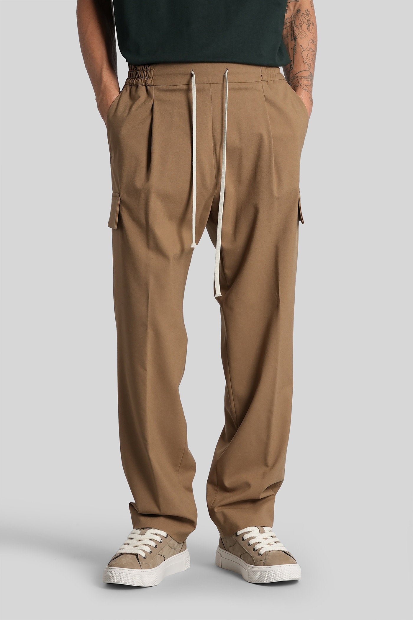 Yak Pants in Camel polyester Abbigliamento