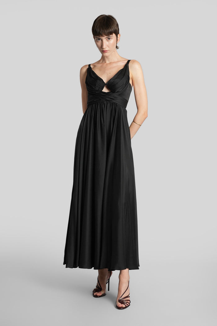 Long dress in black silk Abbigliamento